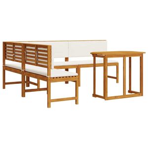 vidaXL Garden Bench Set 4 pcs Brown Solid Acacia Wood