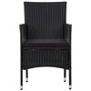 vidaXL 4 Piece Garden Lounge Set with Cushions Poly Rattan Black