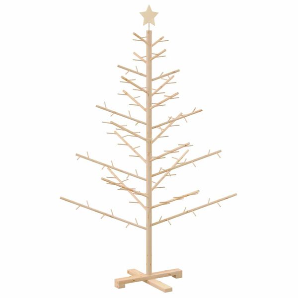 vidaXL Wooden Christmas Tree with Stand Natural 150 cm Solid pine wood