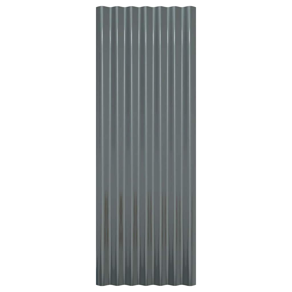 vidaXL Roof Panels 12 pcs Powder-coated Steel Anthracite 100x36 cm