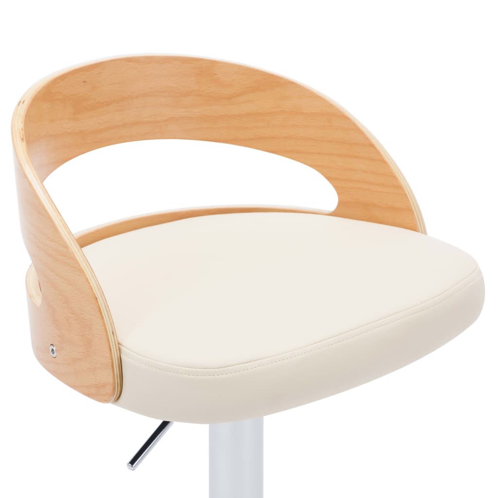 vidaXL Bar Stools 2 pcs Cream Faux Leather and Bentwood