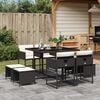 vidaXL 11 Piece Garden Dining Set with Cushions Grey Poly Rattan