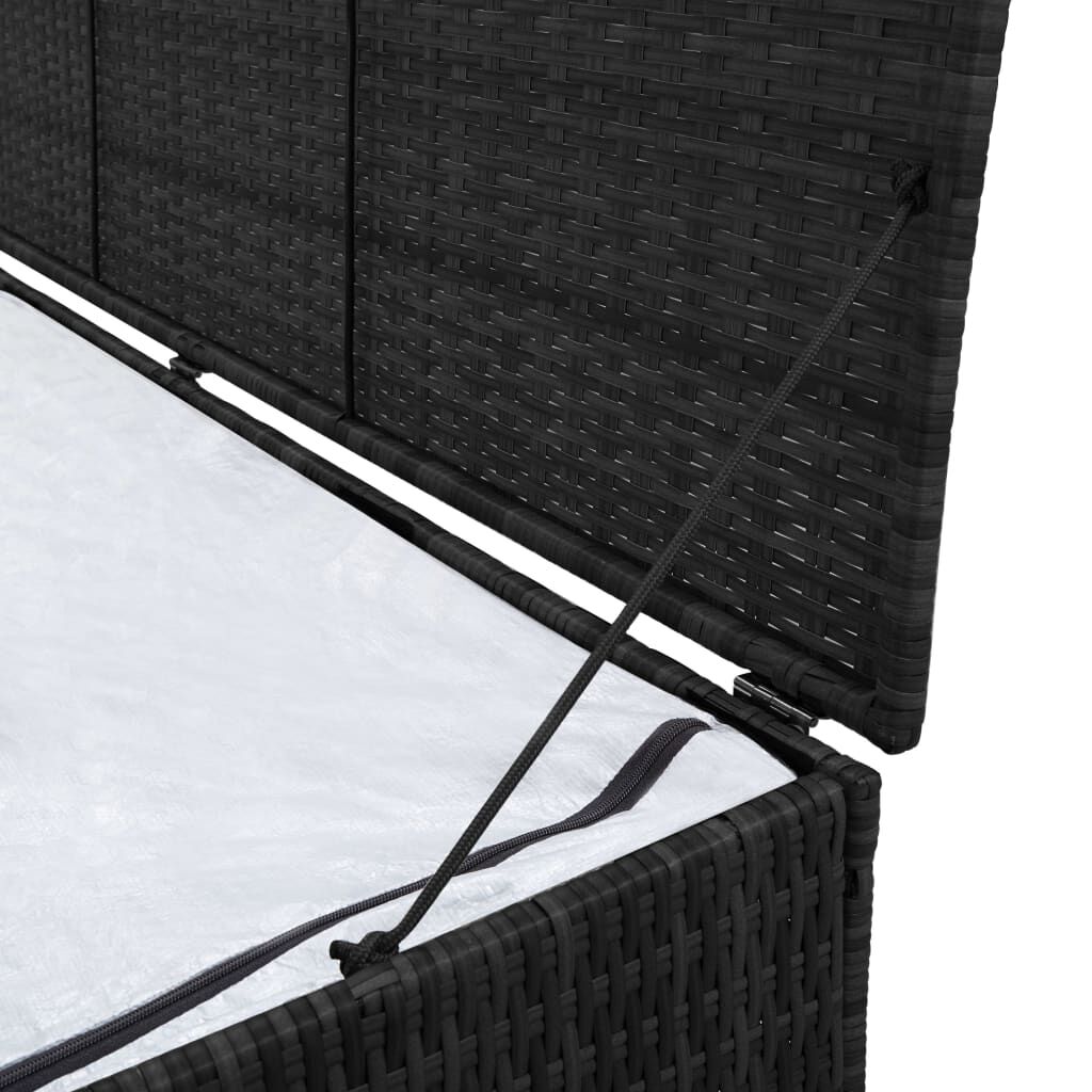 vidaXL Garden Storage Box Black 150x50x60 cm Poly Rattan