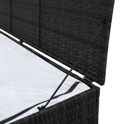 vidaXL Garden Storage Box Black 150x50x60 cm Poly Rattan