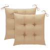 vidaXL Garden Chairs 2 pcs with Cushions Solid Teak Wood