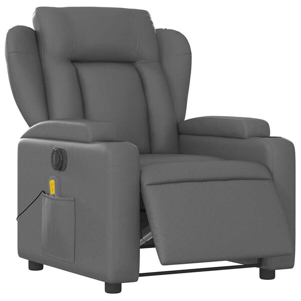 vidaXL Electric Massage Recliner Chair Grey Faux Leather