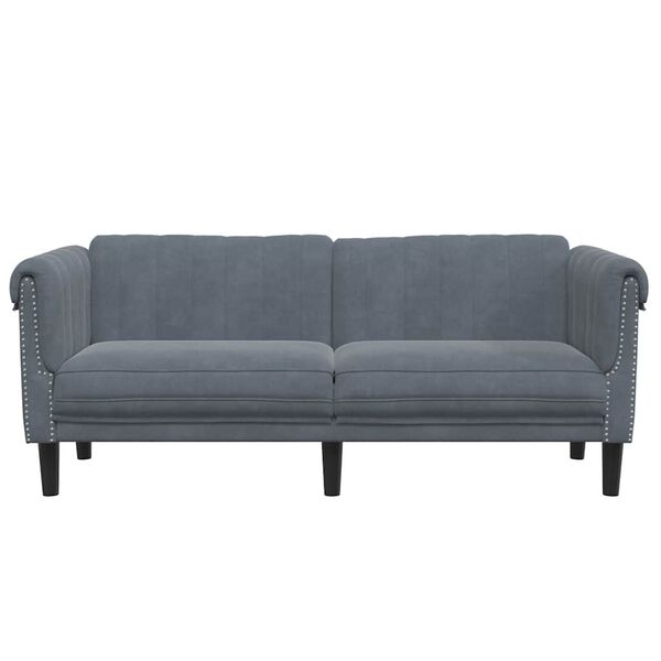 vidaXL Sofa 2-Seater Dark Grey Velvet