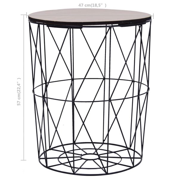 vidaXL Coffee Table Black ? 47 cm