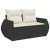 vidaXL 11 Piece Garden Sofa Set with Cushions Black Poly Rattan