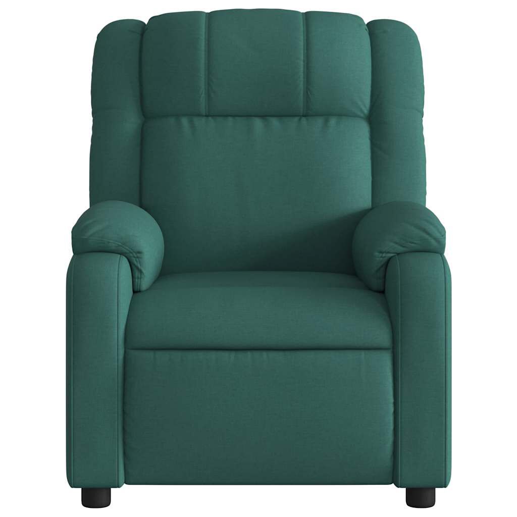 vidaXL Massage Recliner Chair Dark Green Fabric