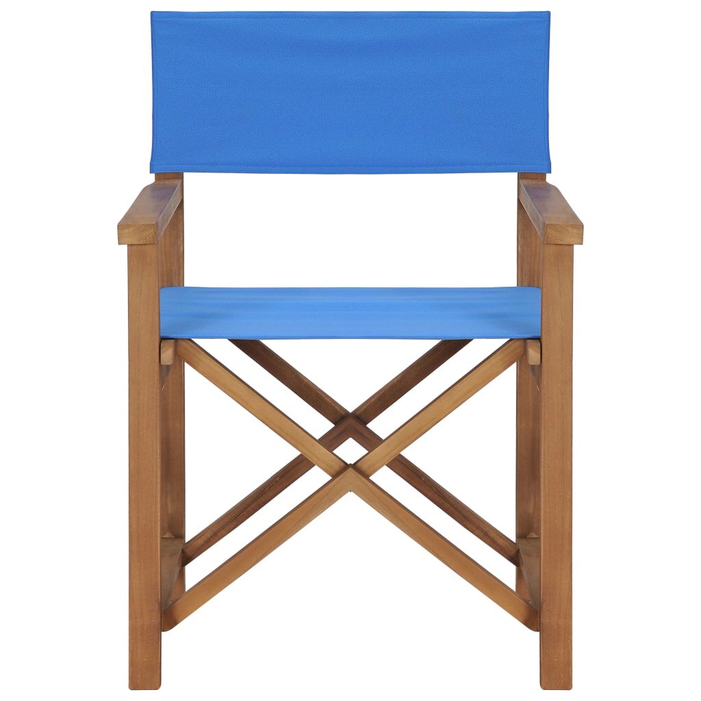 vidaXL Director's Chair Solid Teak Wood Blue