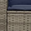 vidaXL Garden Sofa 5-Seater with Cushions Grey Poly Rattan