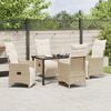 vidaXL Garden Dining Set with Cushion 5 pcs Beige Poly Rattan