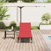 vidaXL Sun Lounger with Cushion Brown Poly Rattan