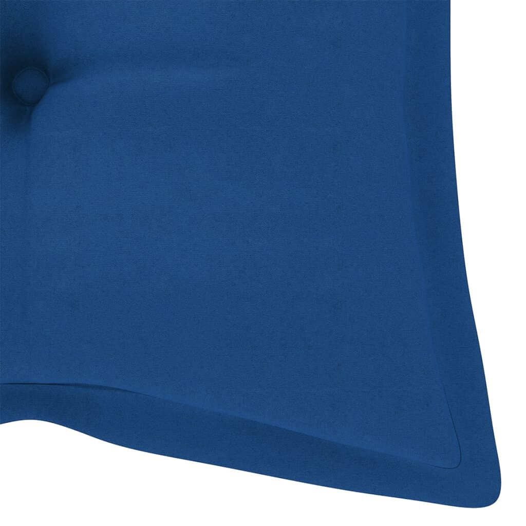 vidaXL Garden Chairs 2 pcs with Blue Cushions Solid Teak Wood