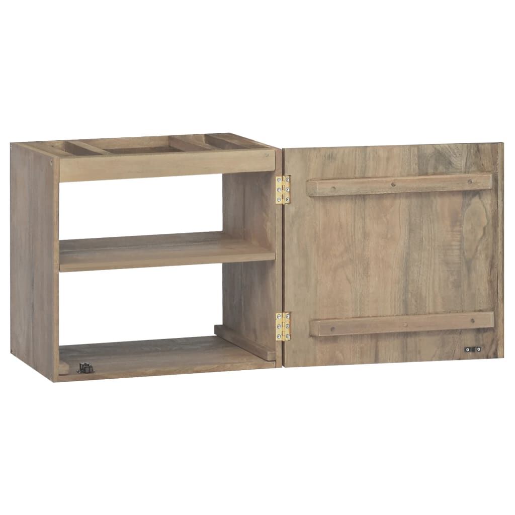 vidaXL Wall-mounted Bathroom Cabinet 45x30x40 cm Solid Wood Teak
