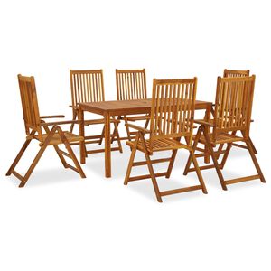 vidaXL 7 Piece Outdoor Dining Set Solid Acacia Wood