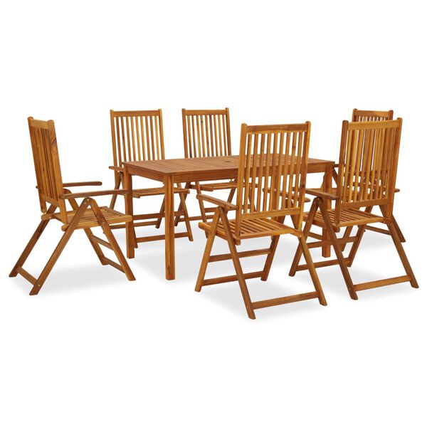 vidaXL 7 Piece Outdoor Dining Set Solid Acacia Wood