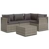 vidaXL 5 Piece Garden Lounge Set with Cushions Grey Poly Rattan