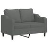 vidaXL 3 Piece Sofa Set with Pillows Dark Grey Fabric