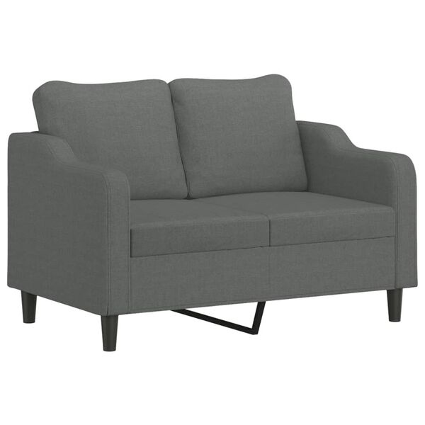 vidaXL 3 Piece Sofa Set with Pillows Dark Grey Fabric