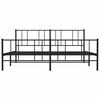 vidaXL Metal Bed Frame without Mattress with Footboard Black 183x213cm