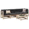vidaXL 5 Piece Garden Sofa Set with Cushions Solid Wood Pine