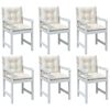 vidaXL Lowback Chair Cushions 6 pcs Melange Cream 100x50x7 cm Fabric