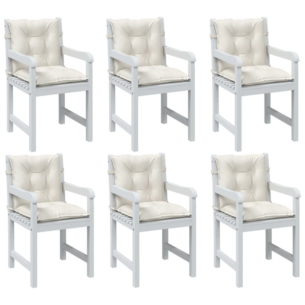 vidaXL Lowback Chair Cushions 6 pcs Melange Cream 100x50x7 cm Fabric