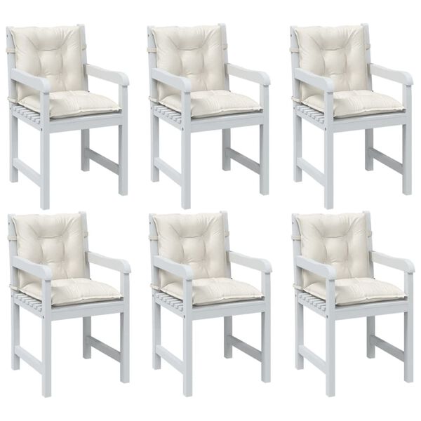vidaXL Lowback Chair Cushions 6 pcs Melange Cream 100x50x7 cm Fabric