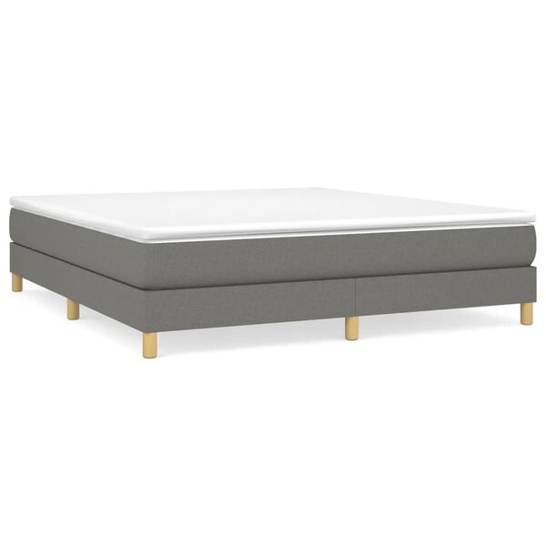vidaXL Bed Frame without Mattress Dark Grey King Fabric (US Only)