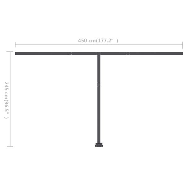 vidaXL Freestanding Manual Retractable Awning 400x300 cm Blue/White