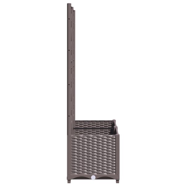 vidaXL Garden Planter with Trellis Brown 80x40x136 cm PP