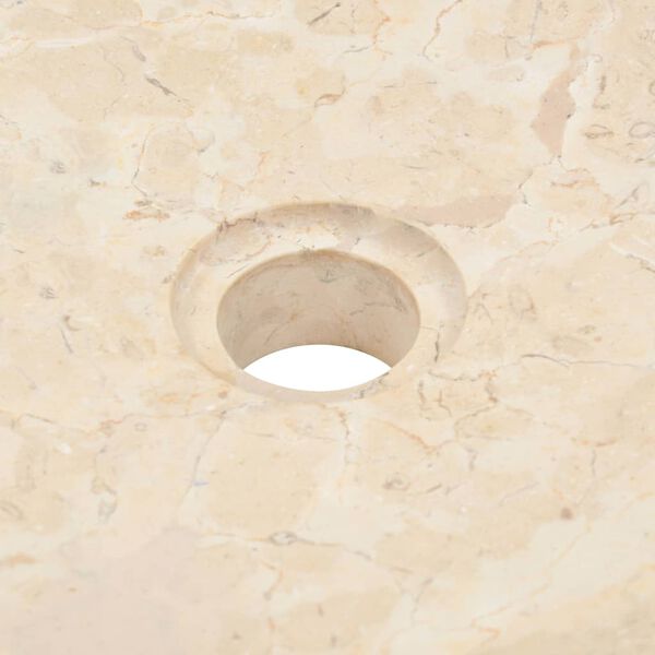 vidaXL Bathroom Vanity Cabinet Solid Teak with Sink Marble Cream
