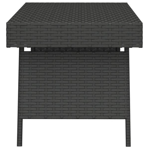 vidaXL Foldable Side Table Black 60x40x38 cm Poly Rattan