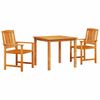vidaXL Garden Dining Set 3 pcs Brown Solid Acacia Wood
