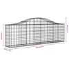 vidaXL Arched Gabion Baskets 5 pcs 200x30x60/80 cm Galvanised Iron