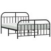 vidaXL Metal Bed Frame without Mattress with Footboard Black 135x190cm