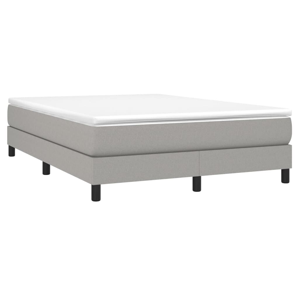 vidaXL Box Spring Bed with Mattress Light Grey 152x203 cm Queen Fabric