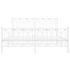 vidaXL Metal Bed Frame without Mattress with Footboard White 150x200cm