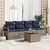 vidaXL Garden Sofa Set with Cushion 5 pcs Grey Poly rattan