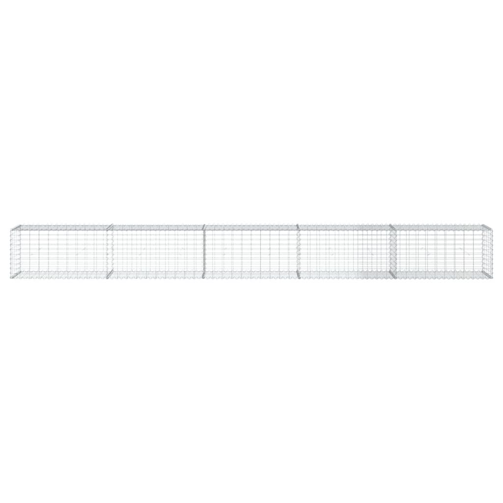 vidaXL Gabion Basket with Cover 500x50x50 cm Galvanised Iron