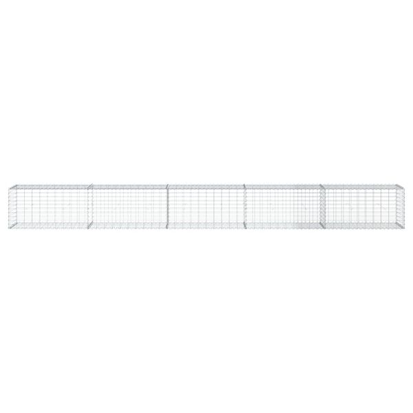 vidaXL Gabion Basket with Cover 500x50x50 cm Galvanised Iron