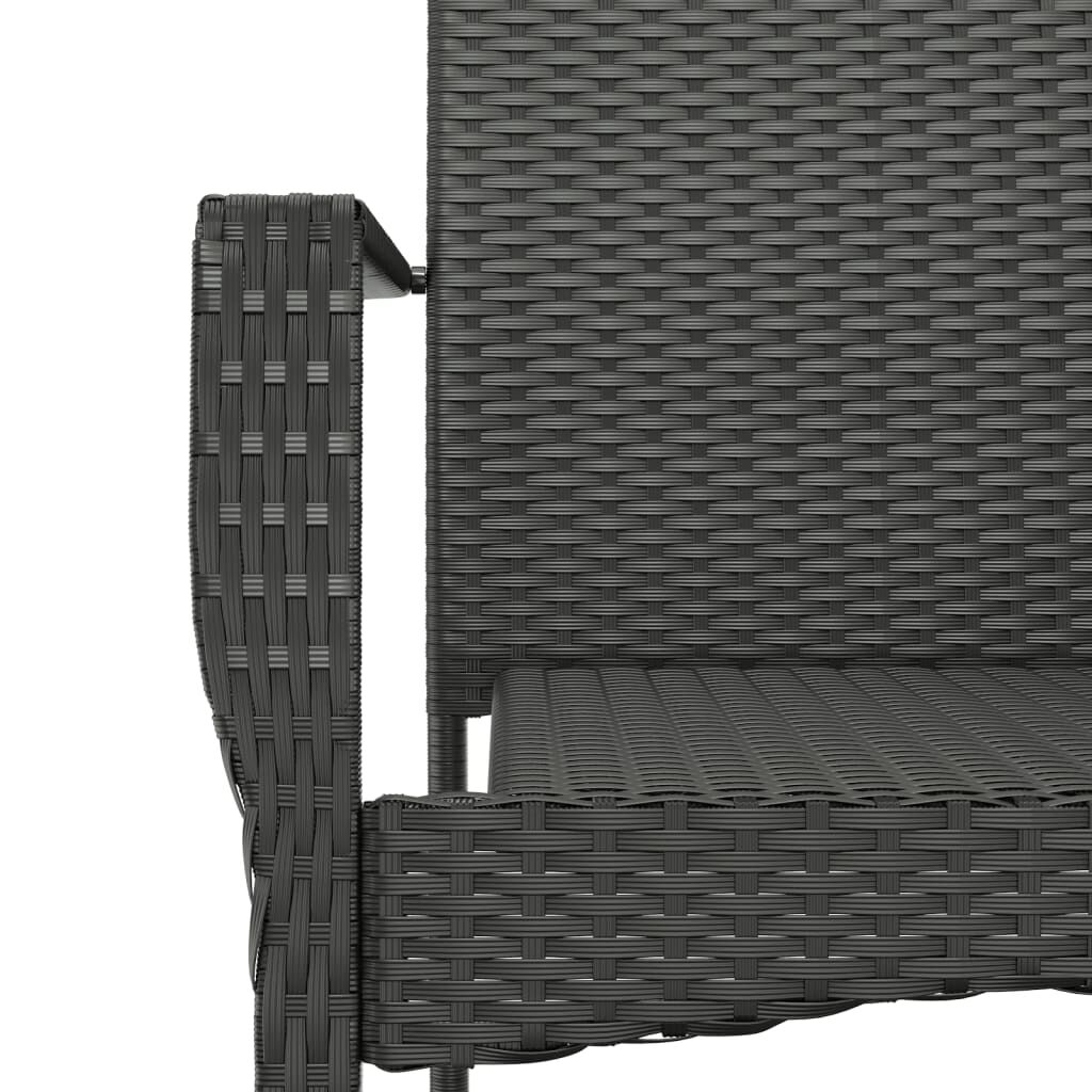 vidaXL Garden Chairs with Cushions 4 pcs Poly Rattan Black