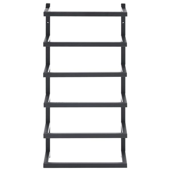vidaXL Towel Rack Black 24x12x48 cm Steel