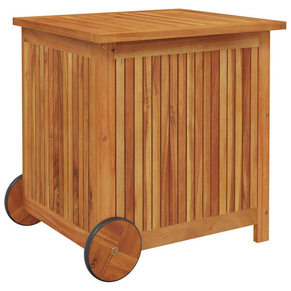 vidaXL Garden Storage Box with Wheels 60x50x58 cm Solid Wood Acacia