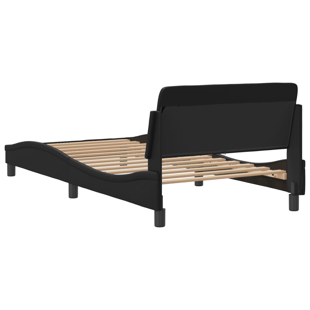 vidaXL Bed Frame without Mattress Black 100x190 cm Faux Leather