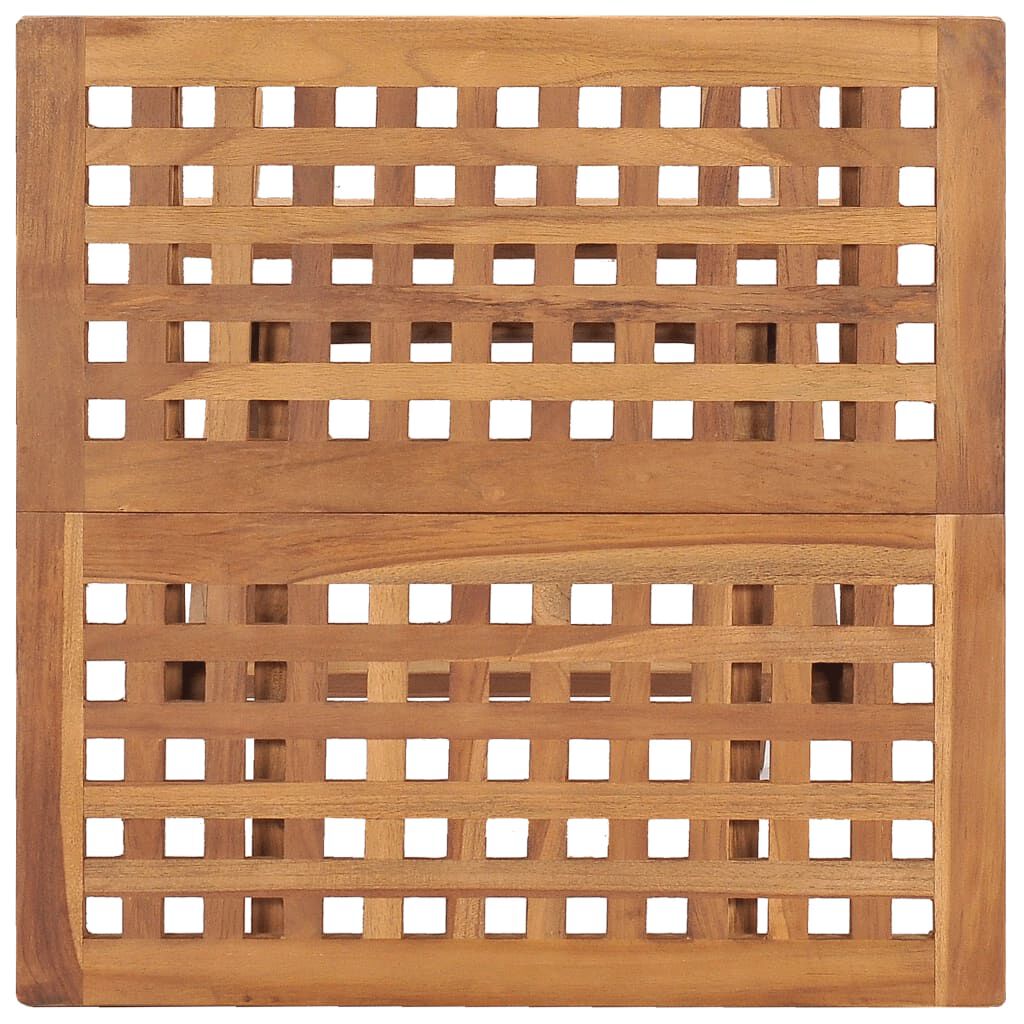 vidaXL 3 Piece Folding Outdoor Dining Set with Cushion Solid Teak Wood