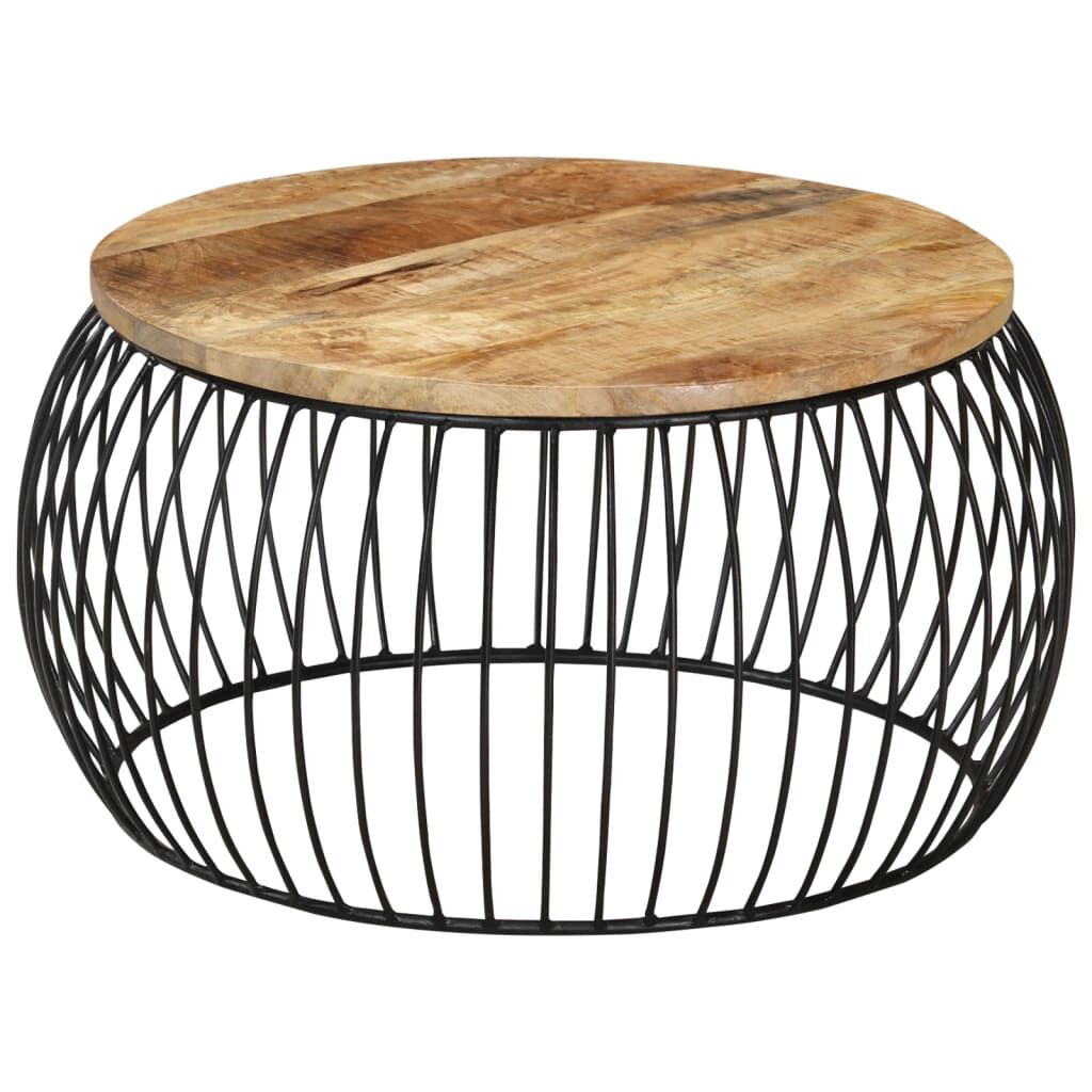 vidaXL Coffee Table Ø68 cm Rough Mango Wood