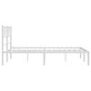 vidaXL Metal Bed Frame without Mattress with Headboard White 150x200cm